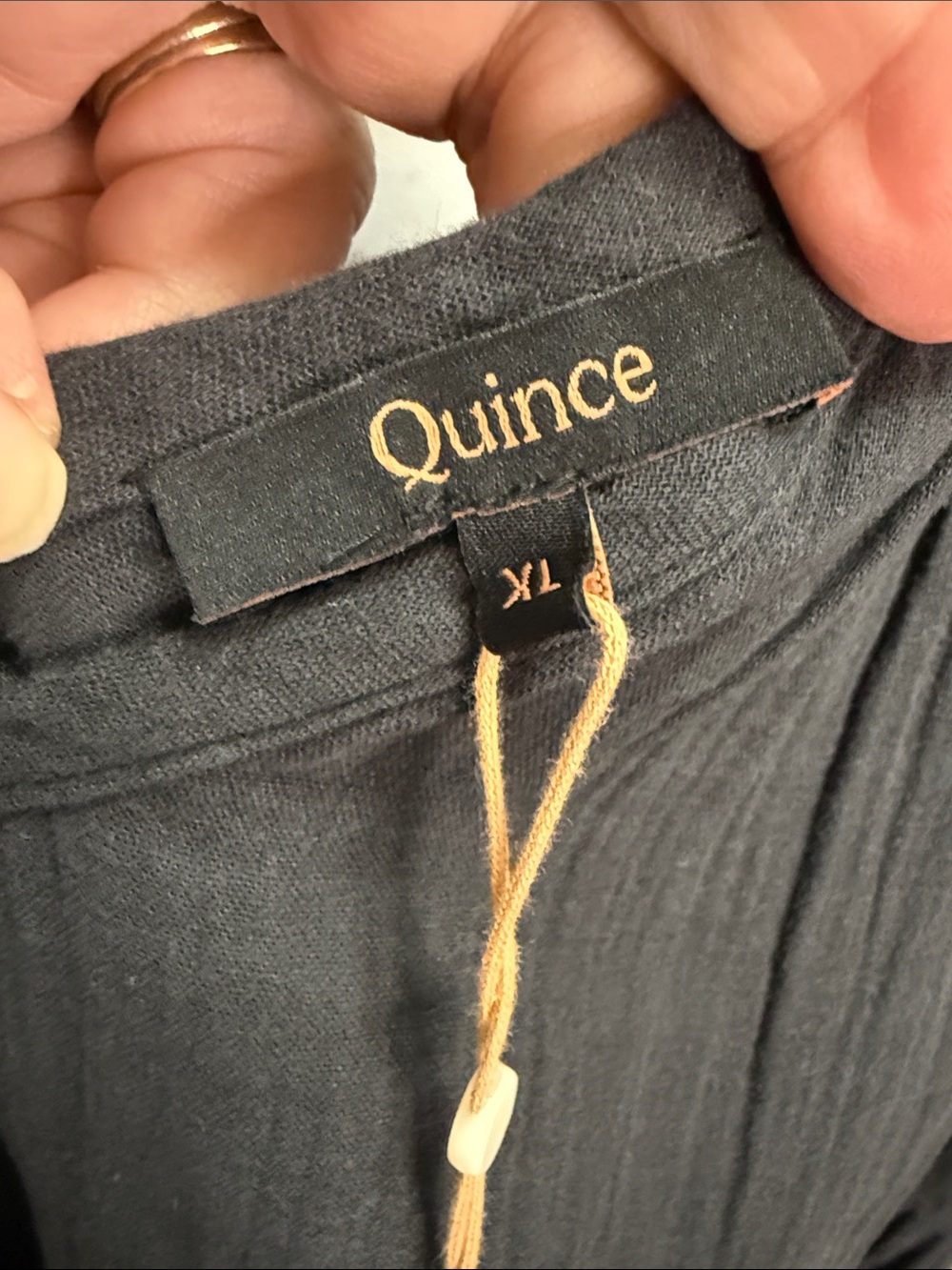 NWT Quince Women's Black Organic Cotton Gauze Tiered Maxi Dress XL - Picture 4 of 5